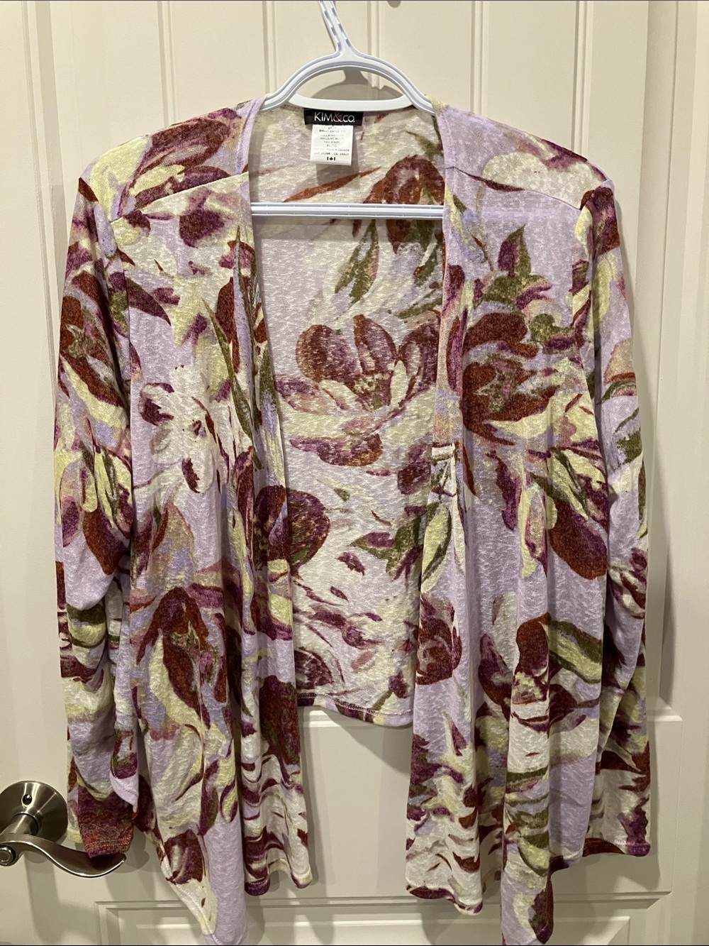 KIM & CO Light Knit Shrug Topper LILAC PLUM XL LIKE NEW